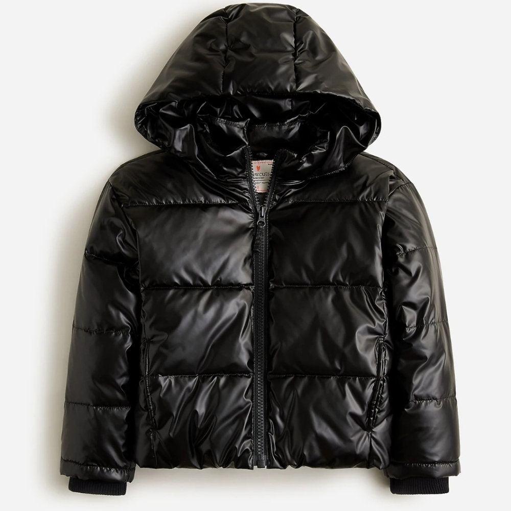 CrewCuts Black Quilted Puffer Jacket with Hood